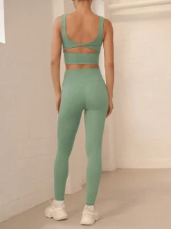 Sportkleding|Leggings En Joggingbroeken|Next - Actieve yogalegging met overslag Grijs-groen