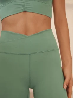 Sportkleding|Leggings En Joggingbroeken|Next - Actieve yogalegging met overslag Grijs-groen