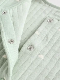 Babypakjes En Babypyjama's*Next - Baby Quilted Sleepsuits 2 Pack Grijs-groen