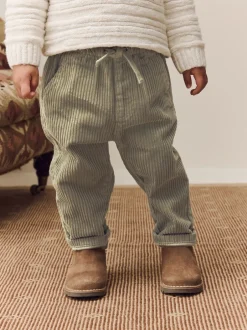 Broeken En Chino's|Next - Corduroy instapbroek (3mnd-7jr) Grijs-groen