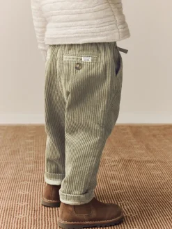 Broeken En Chino's|Next - Corduroy instapbroek (3mnd-7jr) Grijs-groen