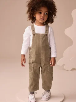 Rompertjes En Tuinbroeken|Sets En Outfits|Next - Corduroy tuinbroek (3 mnd - 7 jr) Grijs-groen