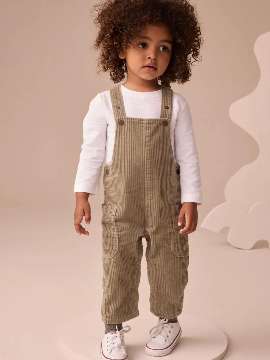 Rompertjes En Tuinbroeken|Sets En Outfits|Next - Corduroy tuinbroek (3 mnd - 7 jr) Grijs-groen