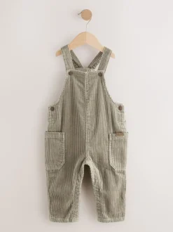 Rompertjes En Tuinbroeken|Sets En Outfits|Next - Corduroy tuinbroek (3 mnd - 7 jr) Grijs-groen