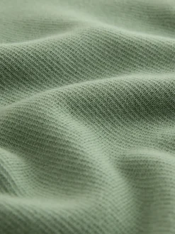 Gebreide Kleding*Next Grijs-groen - Effen - Regular fit 100% katoenen premium trui met korte rits