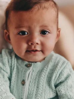 Jurken*Next - Gebreide babyjurk (0mnd-2jr) Grijs-groen