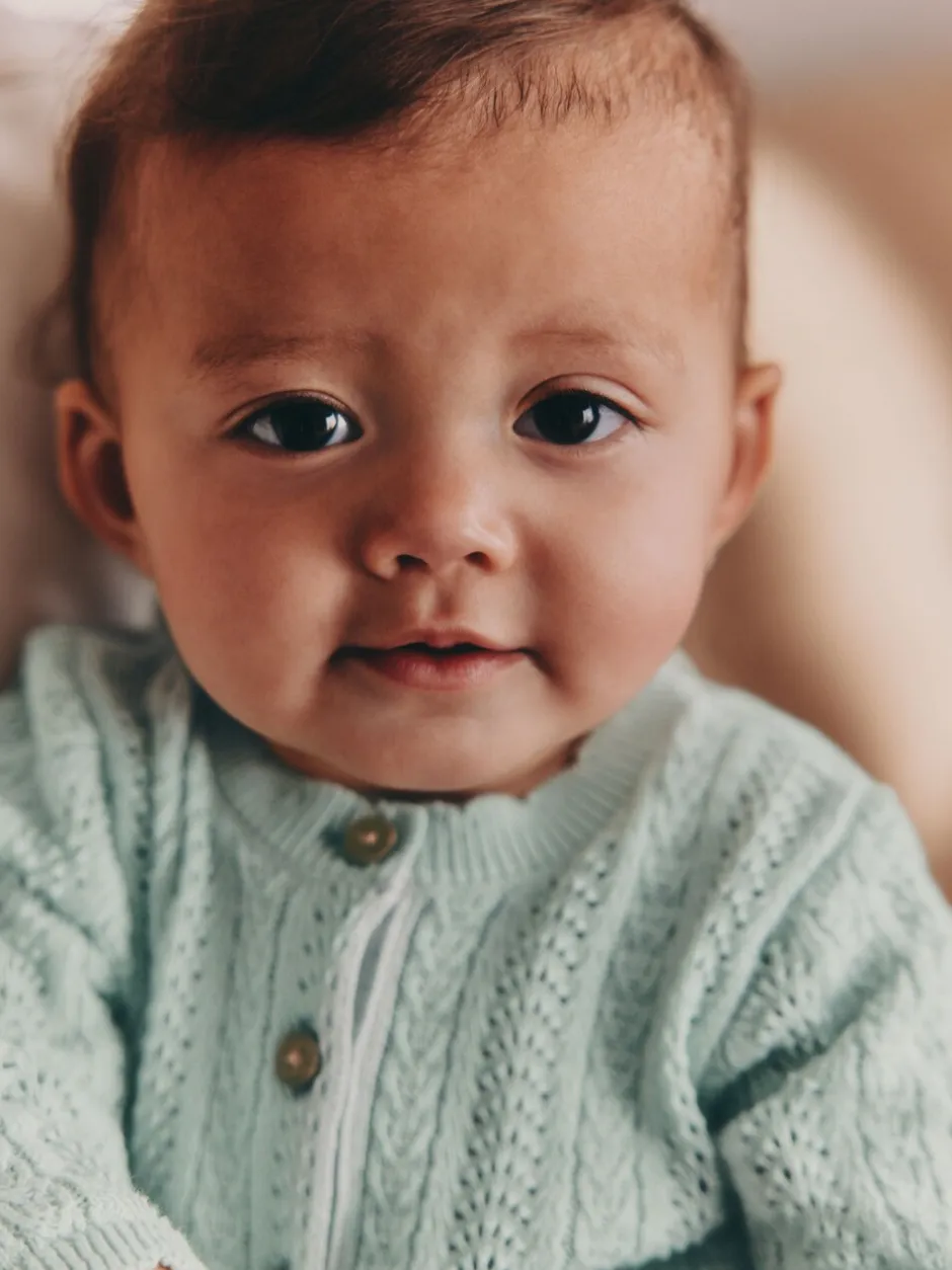 Jurken*Next - Gebreide babyjurk (0mnd-2jr) Grijs-groen