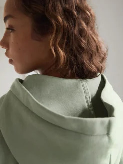 Loungewear|Hoody's En Sweatshirts|self. - Jack met capuchon en ritssluiting Grijs-groen
