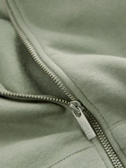 Loungewear|Hoody's En Sweatshirts|self. - Jack met capuchon en ritssluiting Grijs-groen