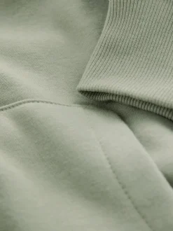 Loungewear|Hoody's En Sweatshirts|self. - Jack met capuchon en ritssluiting Grijs-groen
