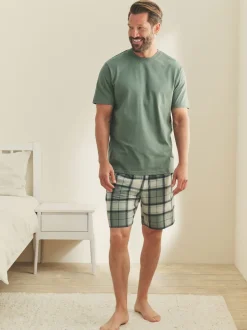Pyjama's*Next - Motionflex behaaglijke pyjamaset met korte broek Grijs-groen