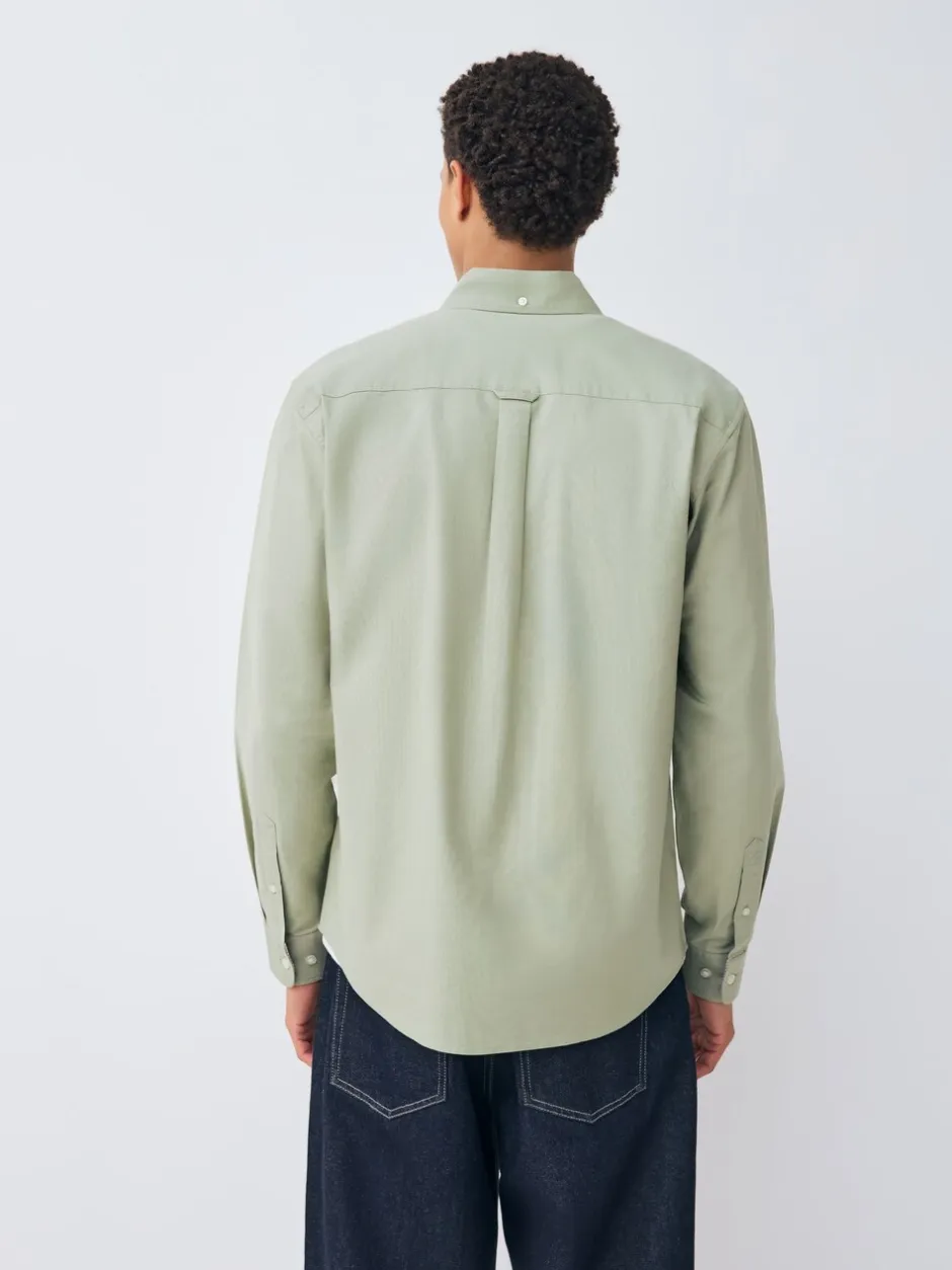 Shirts|Next Grijs-groen - Normale Pasvorm - Oxford-hemd met lange mouwen