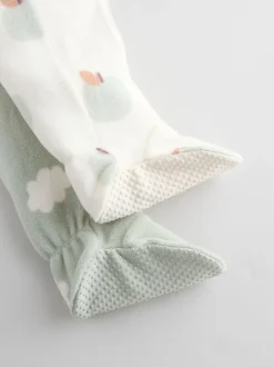 Multipacks|Babypakjes En Babypyjama's*Next - Set van 2 baby-onesies van microfleece met tweewegrits Grijs-groen