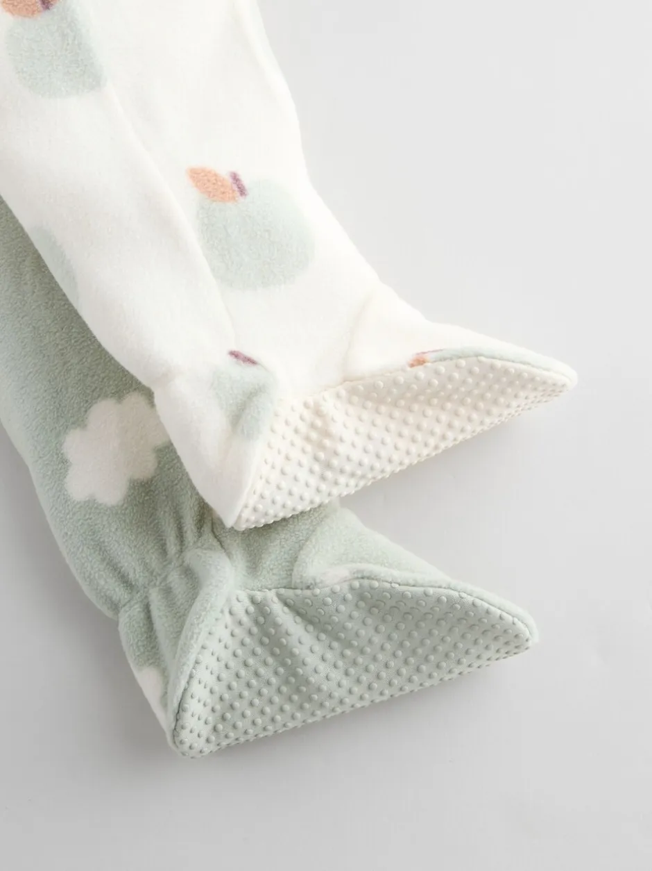 Multipacks|Babypakjes En Babypyjama's*Next - Set van 2 baby-onesies van microfleece met tweewegrits Grijs-groen