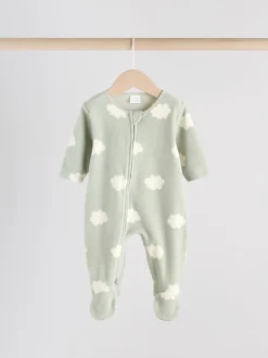 Multipacks|Babypakjes En Babypyjama's*Next - Set van 2 baby-onesies van microfleece met tweewegrits Grijs-groen