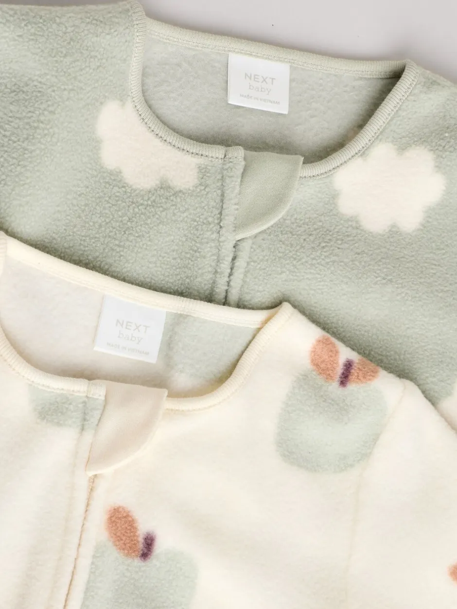 Multipacks|Babypakjes En Babypyjama's*Next - Set van 2 baby-onesies van microfleece met tweewegrits Grijs-groen
