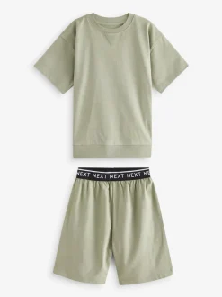Multipacks|Pyjama's*Next - Set van 3 pyjama's met short (3-16 jr) Grijs-groen