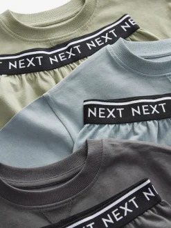 Multipacks|Pyjama's*Next - Set van 3 pyjama's met short (3-16 jr) Grijs-groen