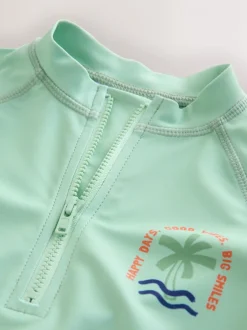 Badkleding|Badkleding|Next Grijs-groen - Set van surfhemdje en zwembroek (3mnd -7jr)