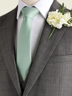 Stropdassen En Pochets*Next Grijs-groen - Smal - Stropdas met textuur