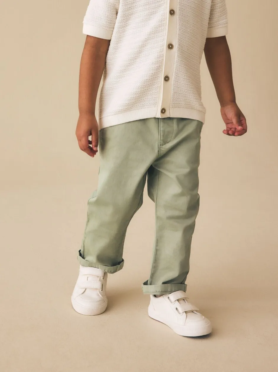 Broeken En Chino's*Next Grijs-groen - Stretch Chino Broek (3mnd-7jr)