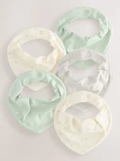 Slabbetjes*Next - Verpakking met 5 babyslabbetjes Grijs-groen