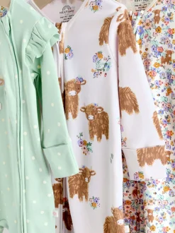 Babypakjes En Babypyjama's|Next Grijs-groen - 2-weg slaappakjes met ritssluiting, set van 3 (0-2jr)