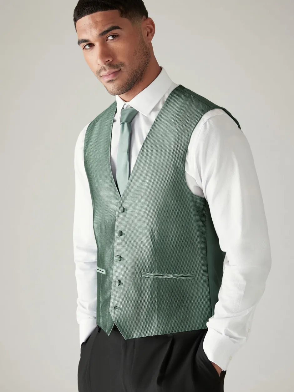 Vesten*Next - Zijden gilet met textuur Grijs-groen