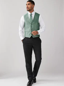Vesten*Next - Zijden gilet met textuur Grijs-groen