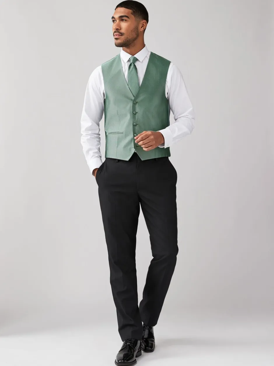 Vesten*Next - Zijden gilet met textuur Grijs-groen