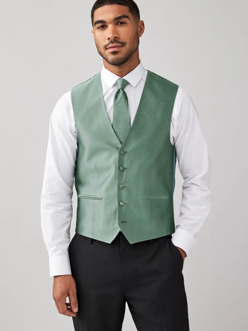 Vesten*Next - Zijden gilet met textuur Grijs-groen