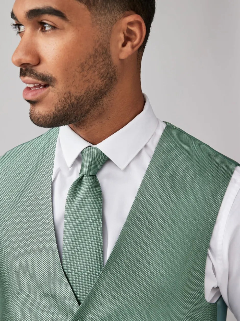 Vesten*Next - Zijden gilet met textuur Grijs-groen