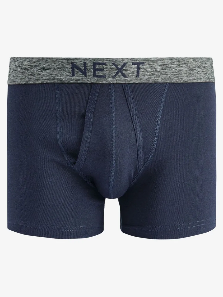 Ondergoed|Ondergoed*Next - Verpakking van 4 - A-frontboxershorts van 100% zuiver katoen Grijs/marineblauw