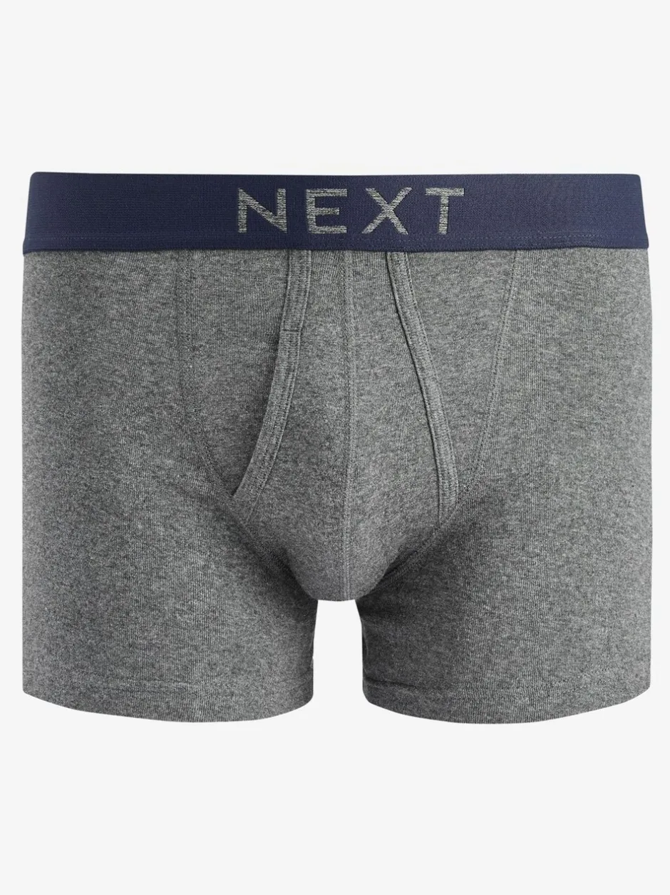 Ondergoed|Ondergoed*Next - Verpakking van 4 - A-frontboxershorts van 100% zuiver katoen Grijs/marineblauw