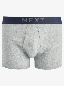 Ondergoed|Ondergoed*Next - Verpakking van 4 - A-frontboxershorts van 100% zuiver katoen Grijs/marineblauw