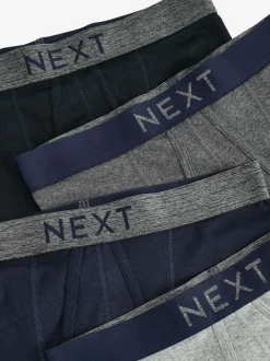 Ondergoed|Ondergoed*Next - Verpakking van 4 - A-frontboxershorts van 100% zuiver katoen Grijs/marineblauw