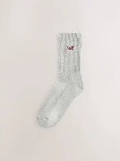 Sokken En Panty's*self. Grijs/marineblauw/paarsrood - zelf. 3 paar lounge enkelsokken met verzachte zool