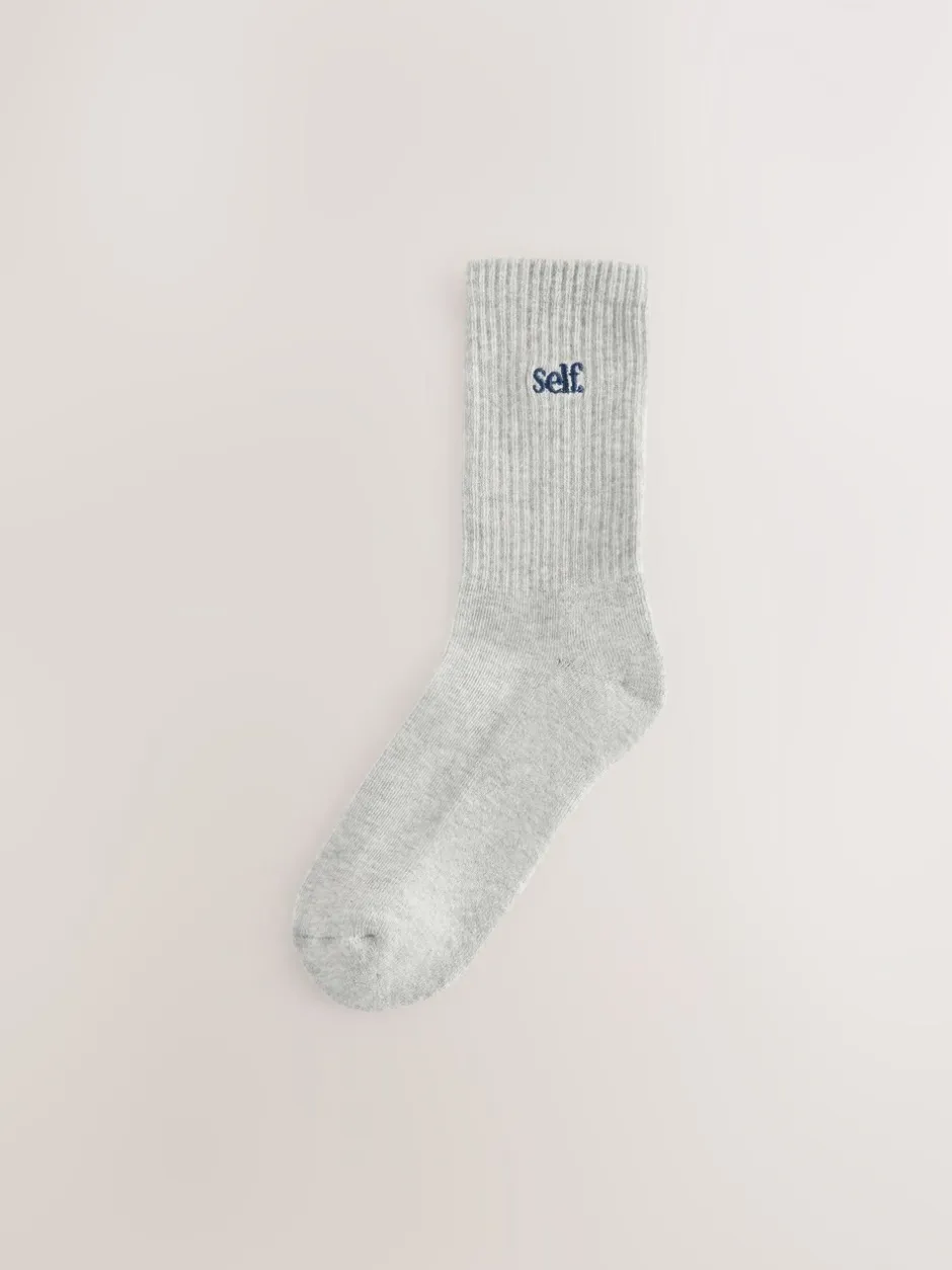 Sokken En Panty's*self. Grijs/marineblauw/paarsrood - zelf. 3 paar lounge enkelsokken met verzachte zool