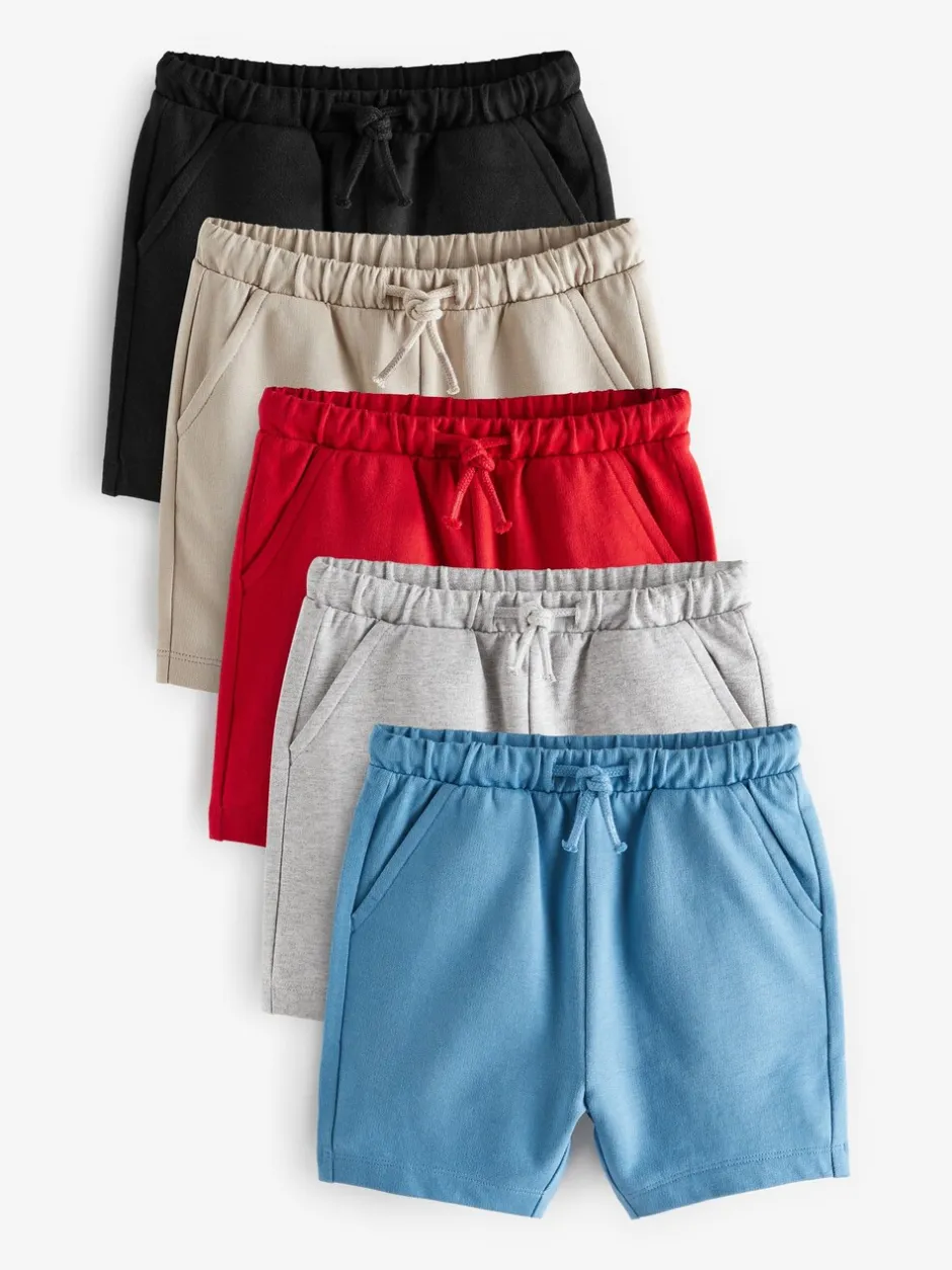 Shorts|Shorts|Next - Verpakking van 5 jersey shorts (3mnd -7jr) Grijs/marineblauw/rood