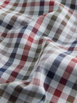 Shirts*Next Grijs/meerkleurig geruit - Eenvoudig te strijken Oxford-overhemd met knopen en standaard pasvorm
