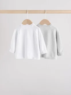 Truien En Breisels|Gebreide Kleding|Next Grijs/wit - Grijs en wit 2pk gebreid babyvestje
