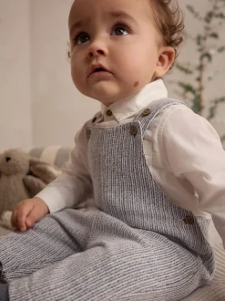 Sets En Combisets|Rompertjes En Tuinbroeken*Next Grijs/wit - Set met bretelbroeken en Bodysuit van geweven katoen voor baby's (0mnd-3jr)