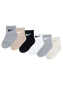 Sokken*Nike - Infant Swoosh set van 6 paar sokken Grijs/zwart