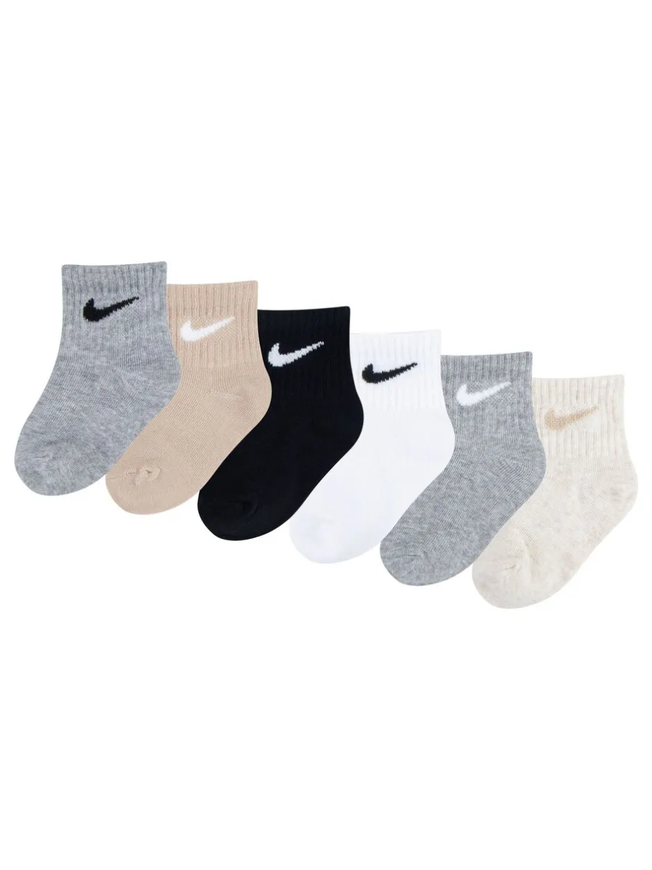 Sokken*Nike - Infant Swoosh set van 6 paar sokken Grijs/zwart