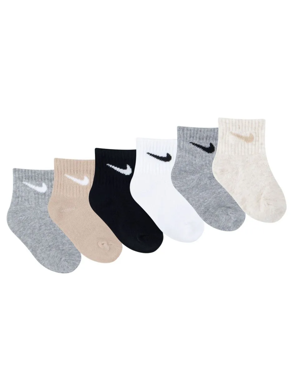 Sokken*Nike - Infant Swoosh set van 6 paar sokken Grijs/zwart