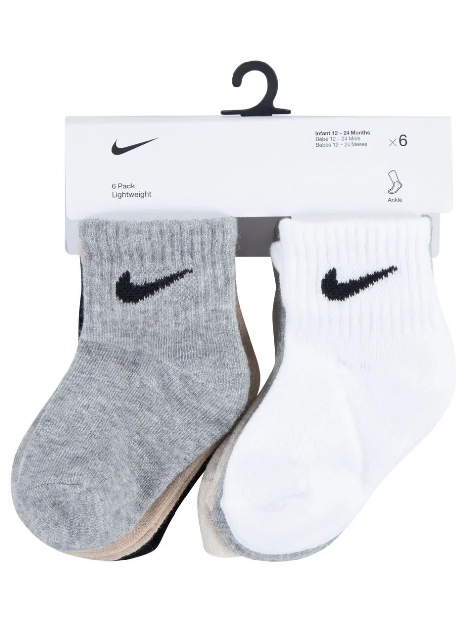 Sokken*Nike - Infant Swoosh set van 6 paar sokken Grijs/zwart
