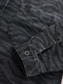 Overhemden En Blouses*Next Grijs/zwart - Zebra Animal Denim Overhemd (3-16jr)
