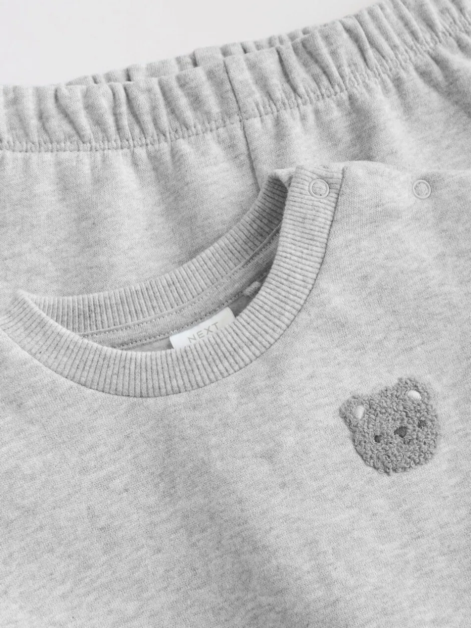 Truien En Breisels|Joggingbroeken|Next - Baby sweatshirt en joggingbroek set (0mnd-2jr) Grijze beer