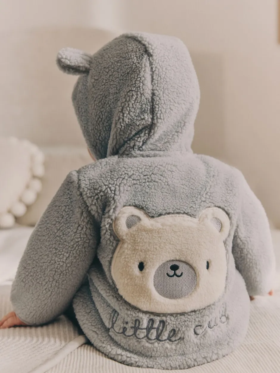 Jassen, Jacks En Kinderwagenpakjes|Jassen En Jacks|Next Grijze beer - Knusse Borg Fleece Babyjack