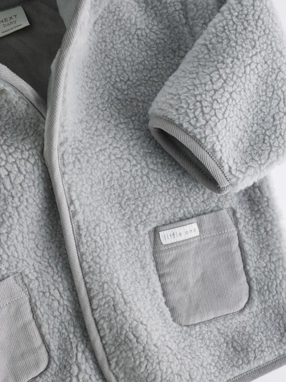 Jassen, Jacks En Kinderwagenpakjes|Jassen En Jacks|Next Grijze beer - Knusse Borg Fleece Babyjack